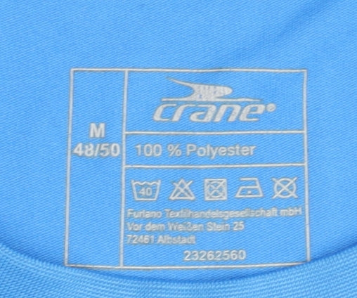 Crane Men's Blue Gym T-Shirt Size M Short Sleeve Jersey