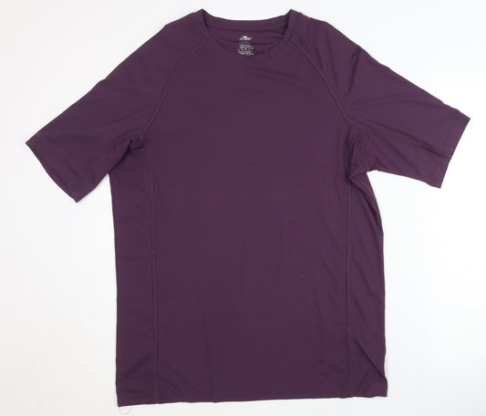 Crane Men's Purple T-Shirt, L, Activewear, Polyester
