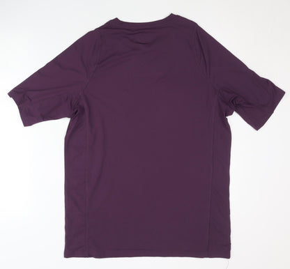 Crane Men's Purple T-Shirt, L, Activewear, Polyester