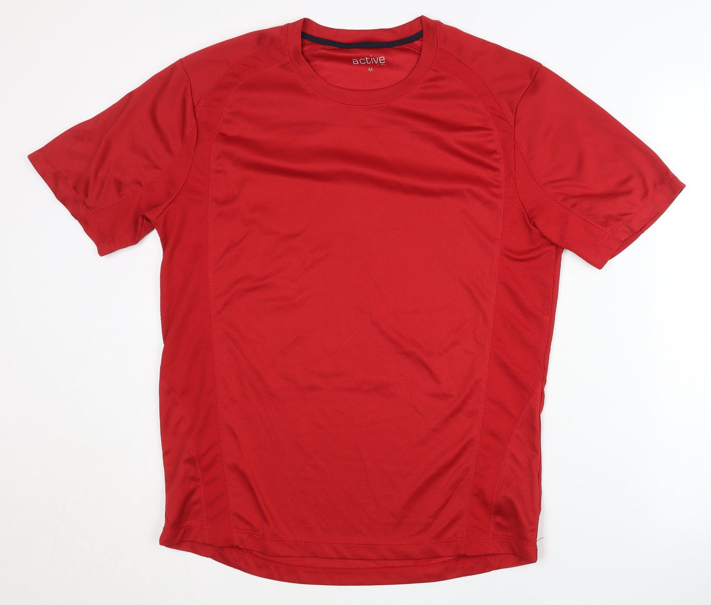 Red Men's Active T-Shirt Short Sleeve Gym Top M
