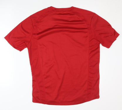 Red Men's Active T-Shirt Short Sleeve Gym Top M
