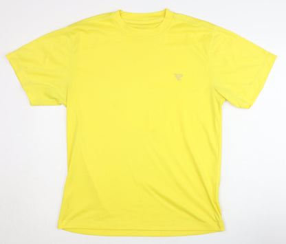 Runners Point Men's Yellow Running T-Shirt, Size L
