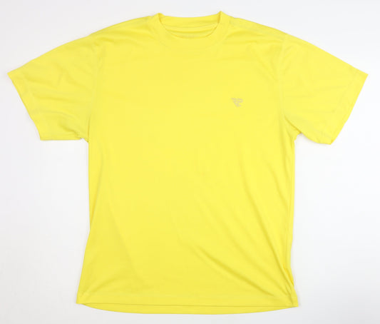Runners Point Men's Yellow Running T-Shirt, Size L