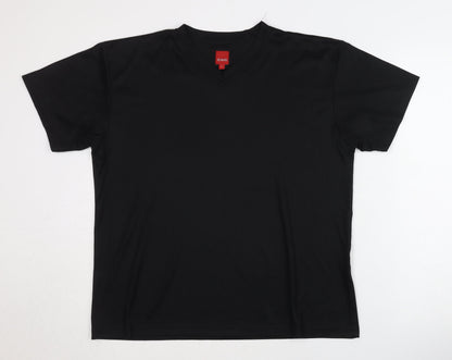 Reward Men's Black V-Neck T-Shirt Size L