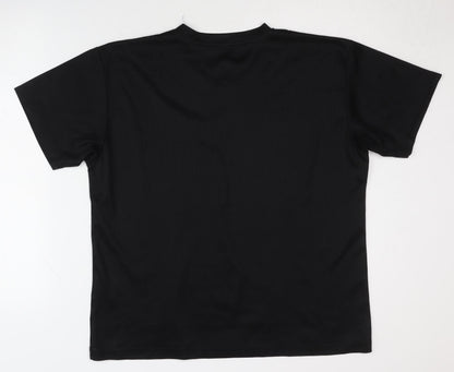 Reward Men's Black V-Neck T-Shirt Size L