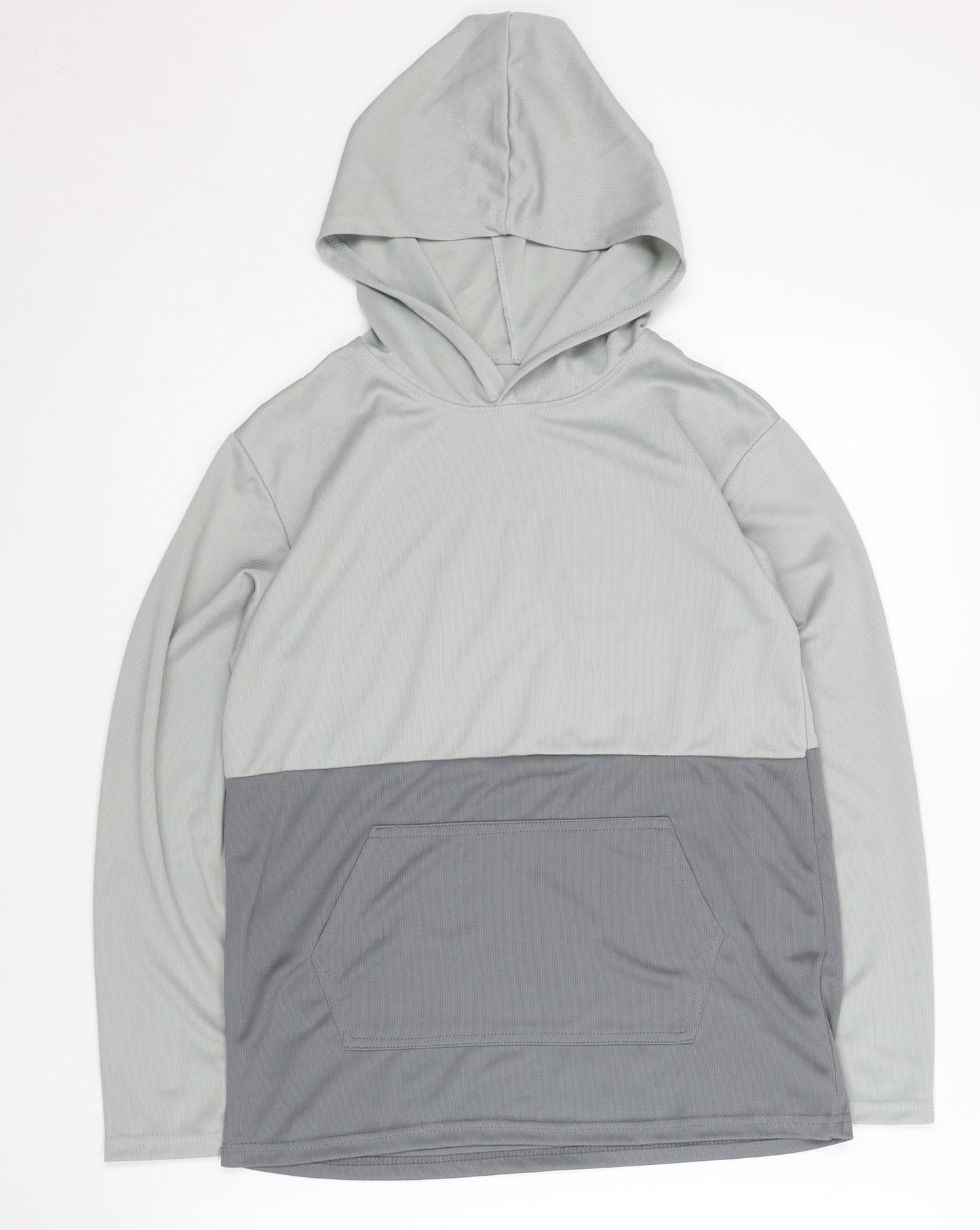 Real Essentials Men's Grey Pullover Hoodie L