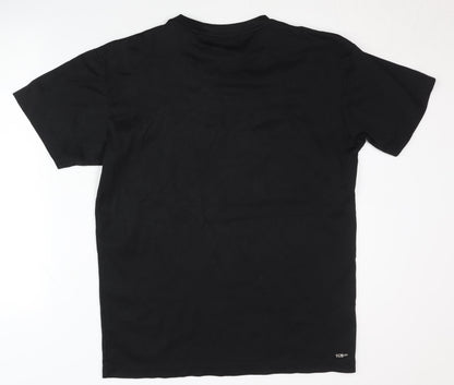 SOC Men's Black Medium T-Shirt - Regular Fit, Gym Ready