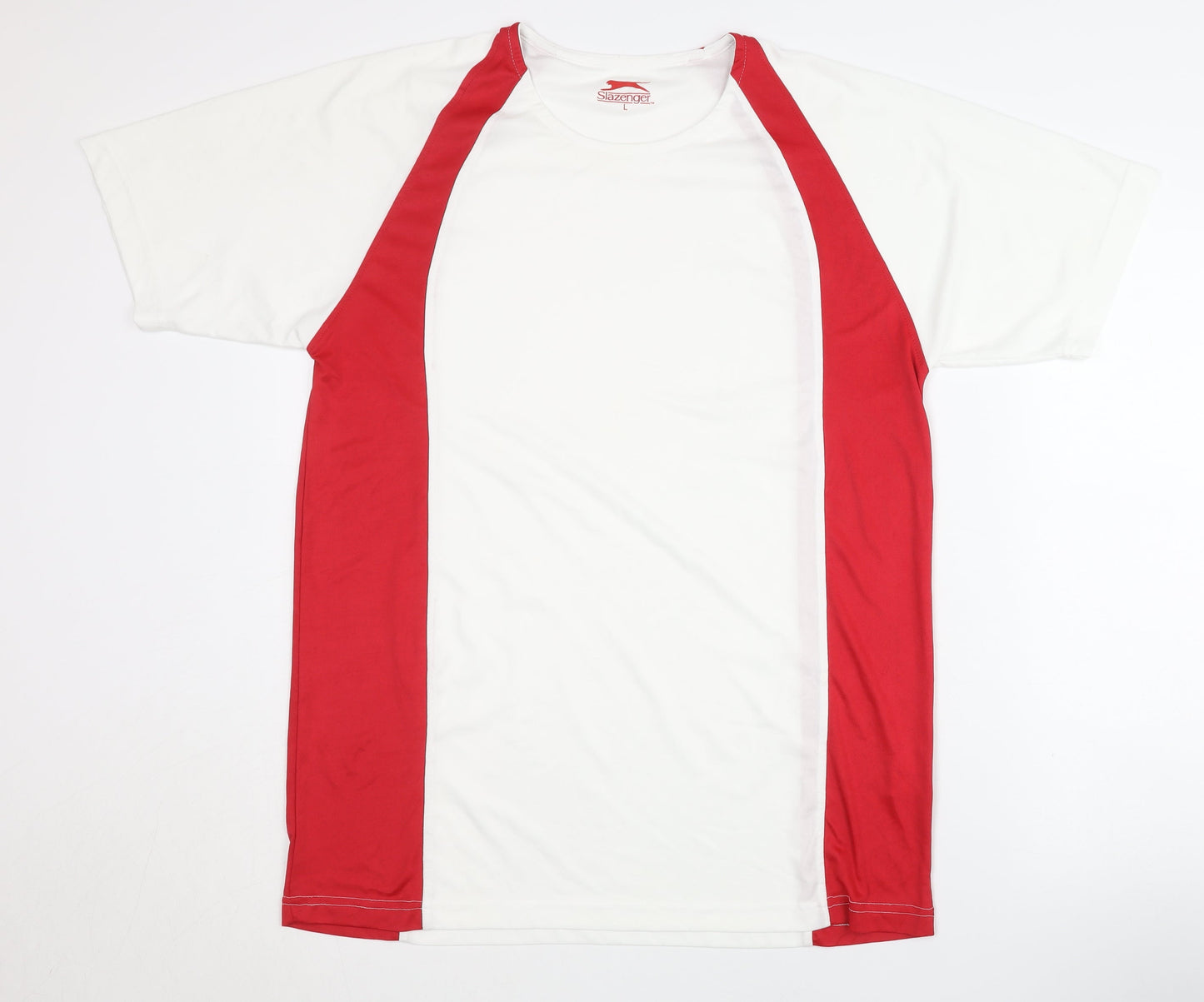 Slazenger Men's White Athletic T-Shirt, Size L, Performance Fit