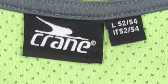 Crane Men's Green Sports T-Shirt L Light Mesh
