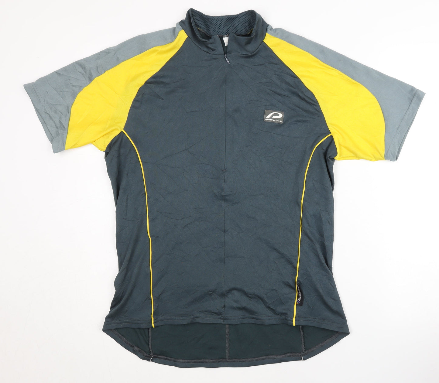 Men's Protective XL Cycling T-Shirt in Grey/Yellow