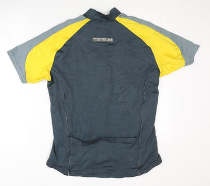 Men's Protective XL Cycling T-Shirt in Grey/Yellow