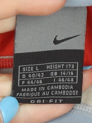 Nike Unisex Orange Jersey Activewear Top Size 14