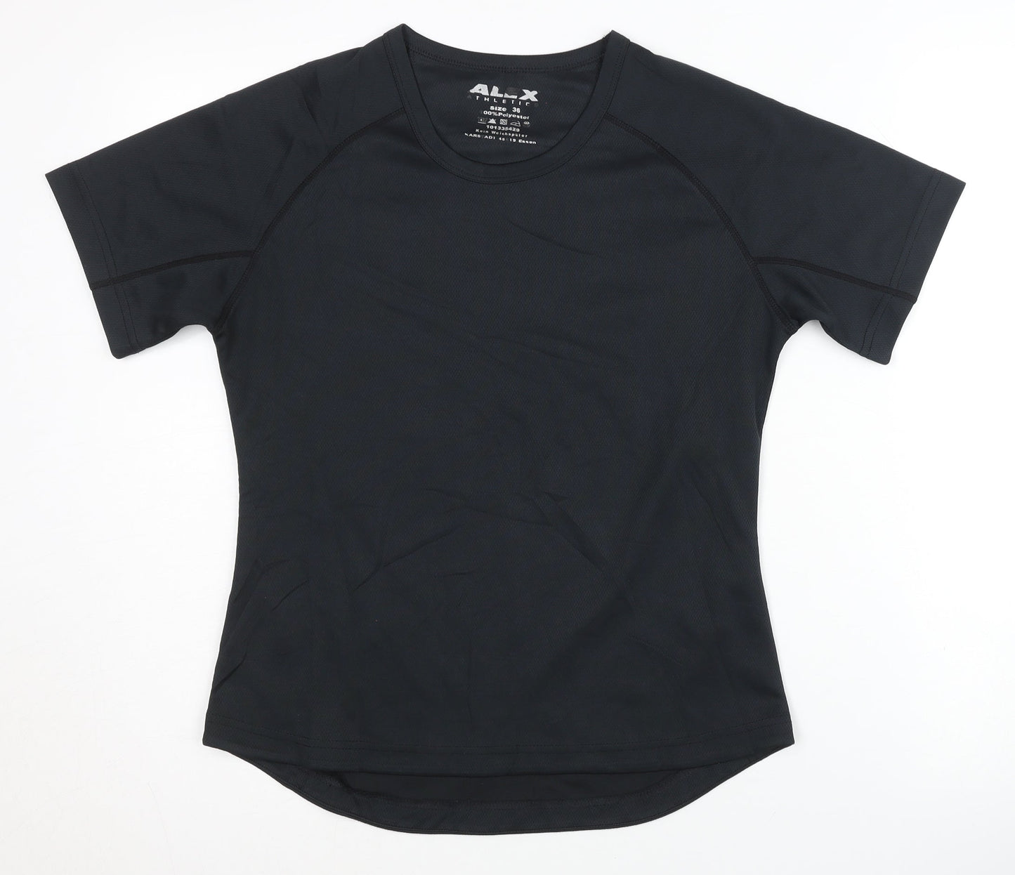 Alex Athletic Women's Black Gym T-Shirt, Size 8