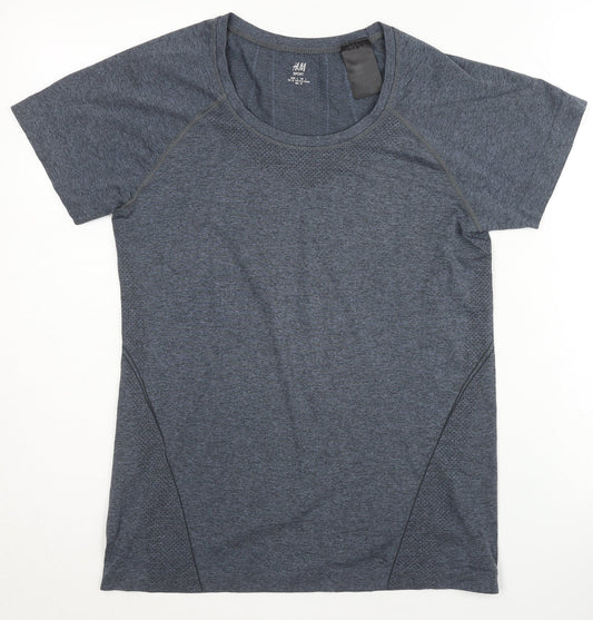 H&M Women's Grey Athletic T-Shirt Size L