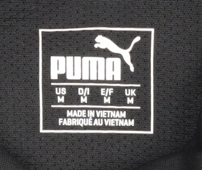 Puma Men's Black Polo Shirt M - Activewear Gym Top