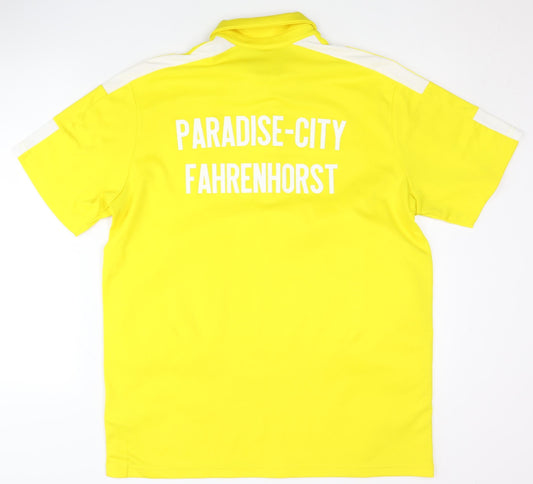 Adidas Men's Yellow Polo Shirt, Size L, Sports Jersey