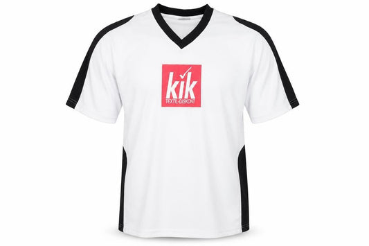 Identic Men's White XL Football V-Neck Logo T-Shirt