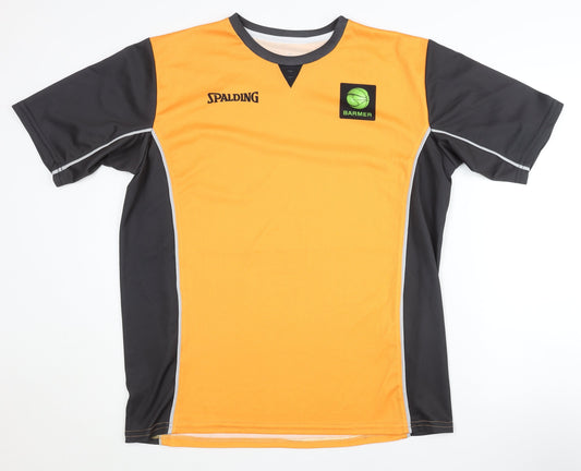 Spalding Men's Orange Black T-Shirt Jersey L