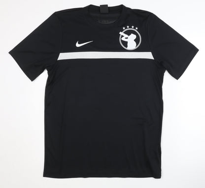 Nike Men's Black Football T-Shirt, L, Moisture-Wicking Jersey