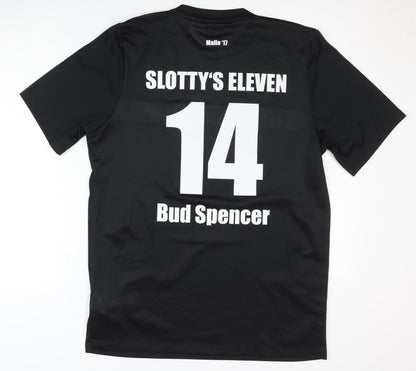 Nike Men's Black Football T-Shirt, L, Moisture-Wicking Jersey