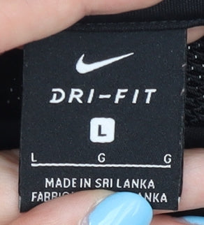 Nike Men's Black Football T-Shirt, L, Moisture-Wicking Jersey