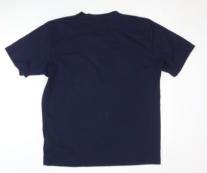 Maier Sports Men's Blue Short Sleeve Polyester Tee