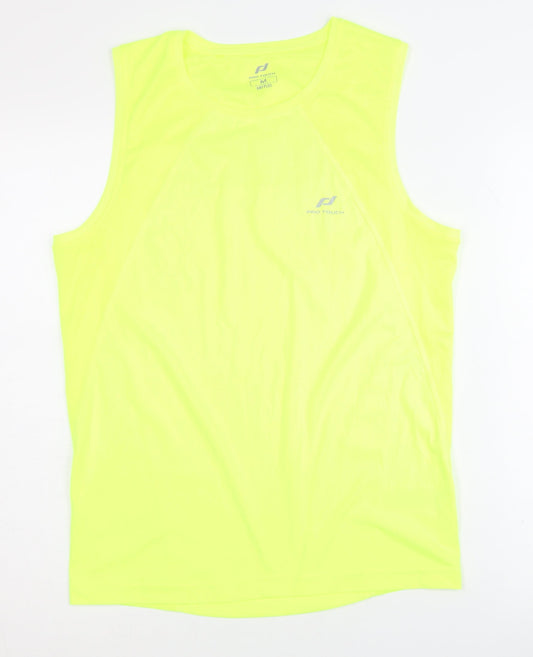 Unisex Adults UK Size M PRO TOUCH Yellow Running & Jogging Gym & Training Tank
