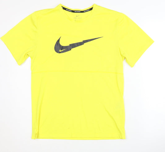 Mens UK Size S Nike Yellow Running & Jogging T-Shirt