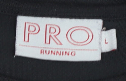 PRO Men's Black Running T-Shirt L Size