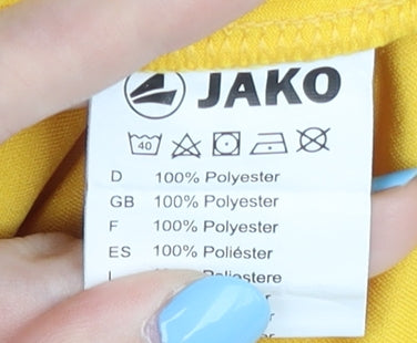 Jako Boys Yellow Crew Neck Jersey T-Shirt, Size 16Y