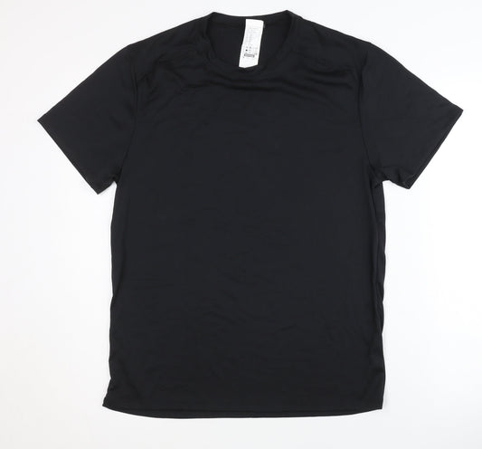 Decathlon Men's Black M Basic T-Shirt Crew Neck