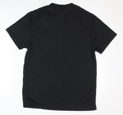 Decathlon Men's Black M Basic T-Shirt Crew Neck