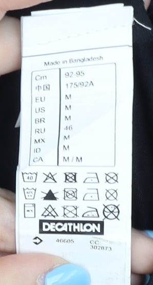 Decathlon Men's Black M Basic T-Shirt Crew Neck