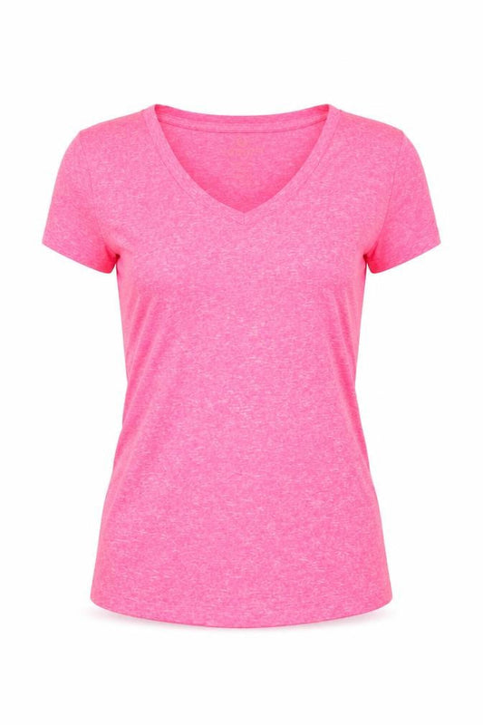 90 Degree By Reflex Women's Pink V-Neck T-Shirt XS