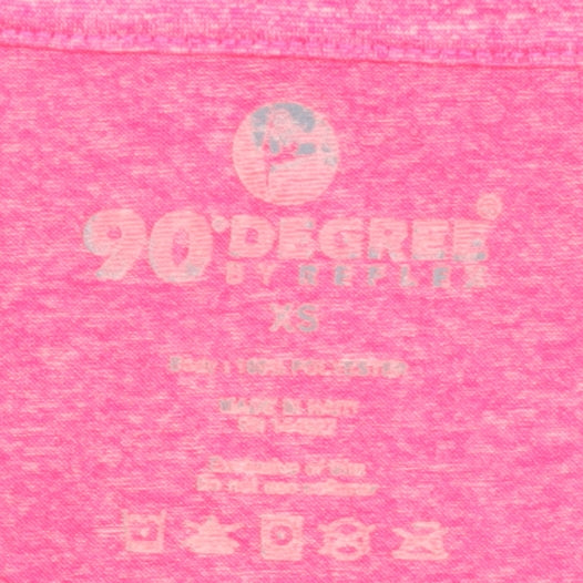 90 Degree By Reflex Women's Pink V-Neck T-Shirt XS