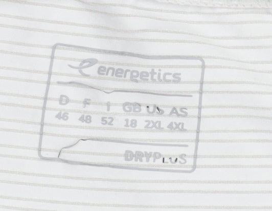 Energetics Unisex White T-Shirt V-Neck Size 18
