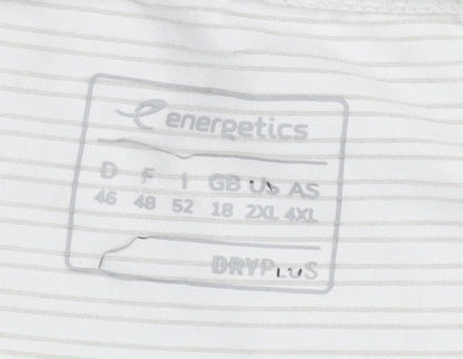 Energetics Unisex White T-Shirt V-Neck Size 18