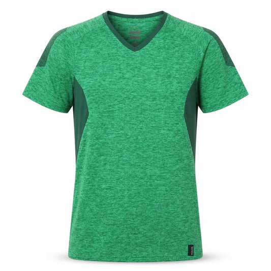 Mascot Men's Green V-Neck Jersey T-Shirt, Size S
