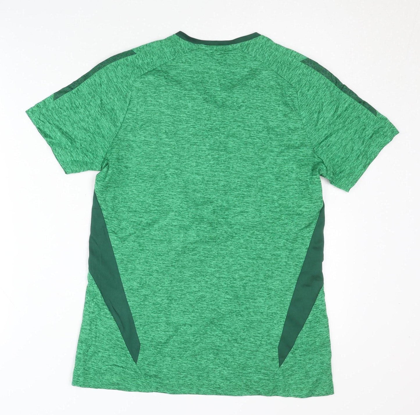 Mascot Men's Green V-Neck Jersey T-Shirt, Size S
