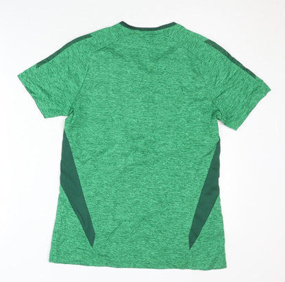 Mascot Men's Green V-Neck Jersey T-Shirt, Size S