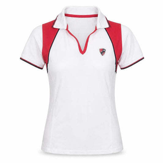 Women's White & Red Polo Shirt Activewear Size 10/12
