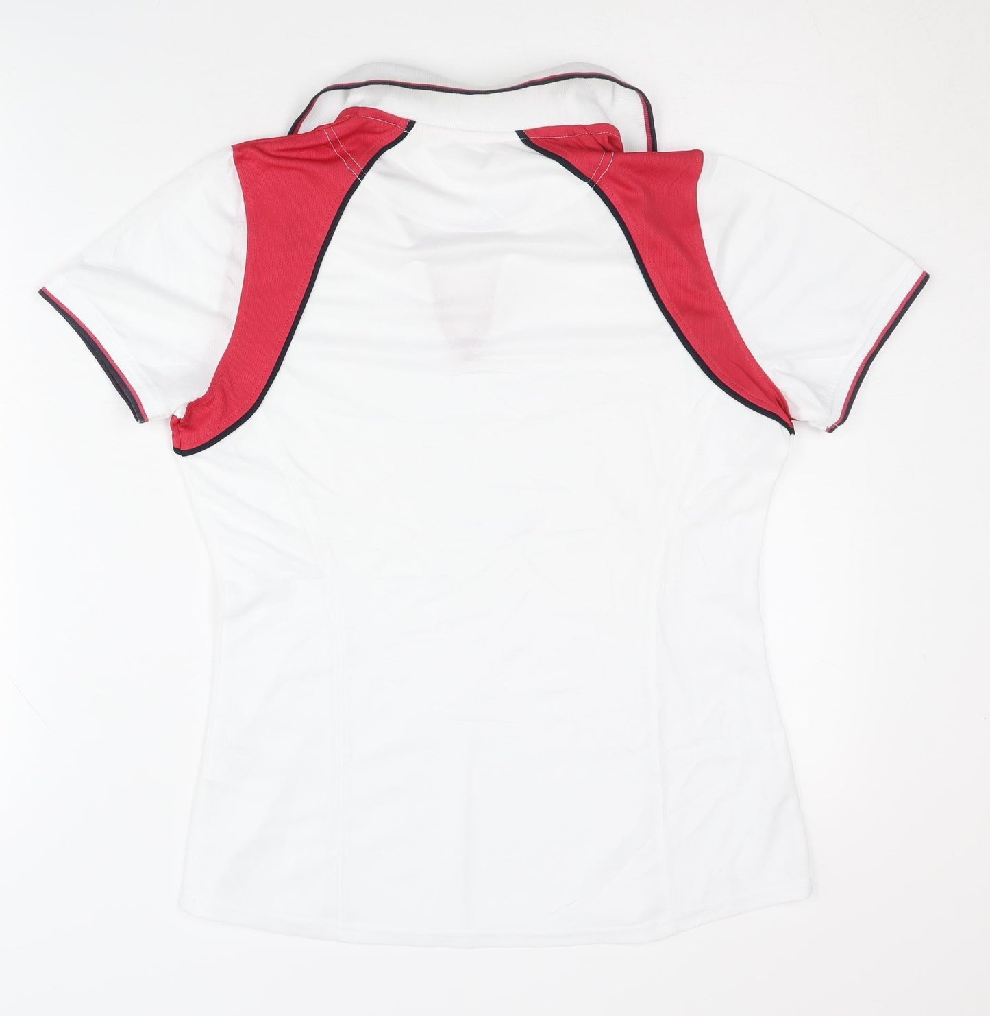 Women's White & Red Polo Shirt Activewear Size 10/12