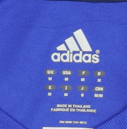 Adidas Men's Blue Football T-Shirt, M, Quick Dry