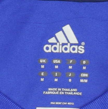 Adidas Men's Blue Football T-Shirt, M, Quick Dry