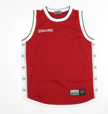 Spalding Red Basketball Tank Top, M, Unisex
