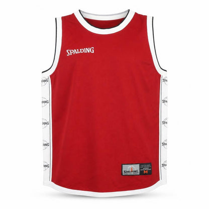 Front view of Spalding Red Basketball Tank Top, M, unisex