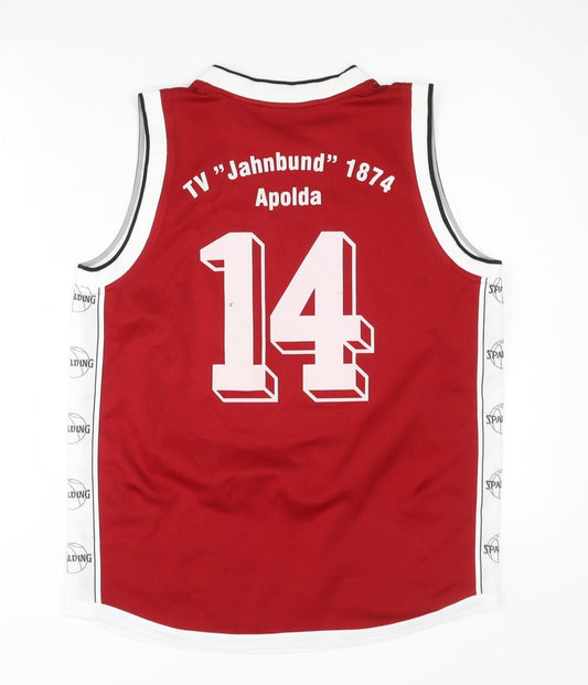 Spalding Red Basketball Tank Top, M, Unisex