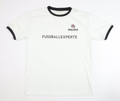 Fussball Experte Men's White Ringer T-Shirt 2XL Holsten Casual