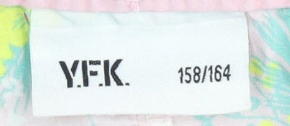 Y.F.K. Teens Pink Floral Athletic Shorts
