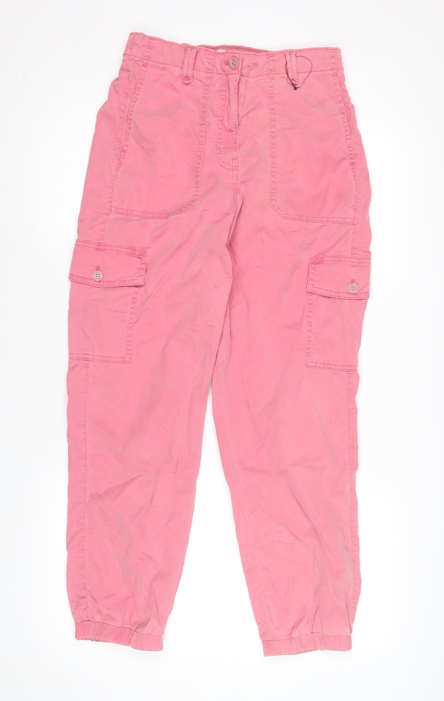 Womens UK Size S Marks and Spencer Relaxed Fit Cargo Pink Trousers